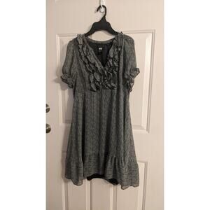Vintage Y2K H&M Polka Dot Coquette Dress, Med Black & White, Sheer w Black Liner